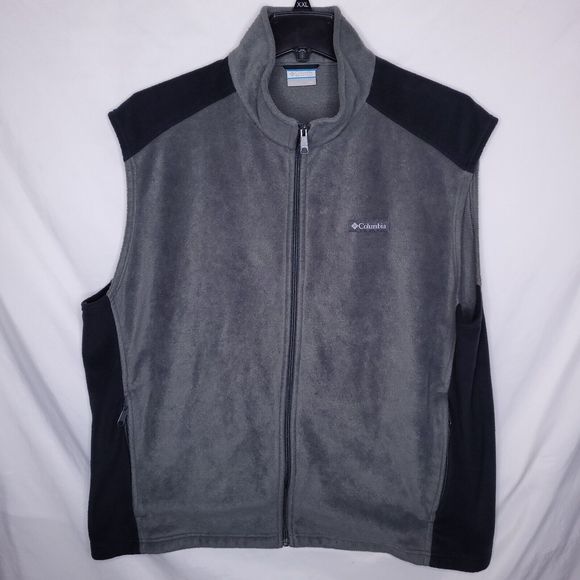 Columbia Other - Columbia Fleece Vest Mens XXL 2XL Gray Black Full Zip Outdoor Hunting